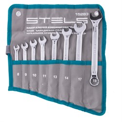 Набор ключей комбинированных 8 шт, 8-19 мм,  антислип Stels 15141