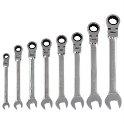 Набор ключей комбинированных, трещеточных шарнирных 8 шт Matrix 15182