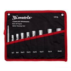 Набор ключей трубчатых торцевых 9 предметов Matrix 15332