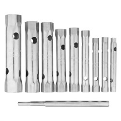 Набор ключей трубчатых торцевых, 6 - 22 мм, вороток, оцинкованные, 9 шт. Sparta 15333