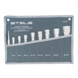 Набор ключей трубчатых торцевых усиленных 9 шт, CrV Stels 15335