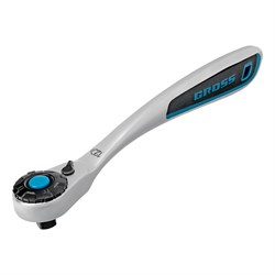 Ключ-трещотка 1/2", CrV, 120 зубьев, с быстрым сбросом, цельнометаллический, хром Gross 15367