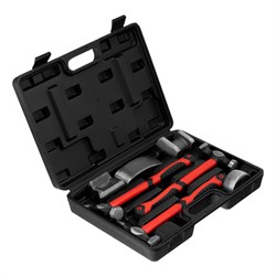 Набор рихтовочный, 3 молотка с фибергласовыми ручками, 4 наковальни, пластиковый бокс Matrix 15423