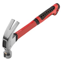 Молоток-гвоздодер, 450 г, боек c магнитом, фибергласовая обрезиненная рукоятка Matrix 15492