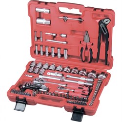 Набор слесарно-монтажный с квадратами 1/4, 1/2 и 5/16", 117 предметов Matrix ProFI 15512