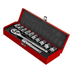 Набор торцевых головок, 1/2", головки 10 - 24 мм, с трещот. ключом, 12 предметов Matrix 15517