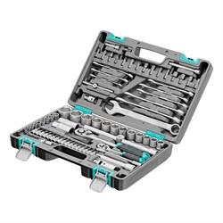 Набор инструментов, 1/2", 1/4", CrV, пластиковый кейс 82 предмета Stels 15533