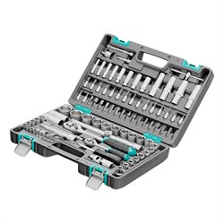 Набор инструментов, 1/2", 1/4", CrV, пластиковый кейс 94 предмета Stels 15535