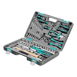 Набор инструментов, 1/2", 1/4", CrV, 12 гранные головки, пластиковый кейс, 76 предметов Stels 15543