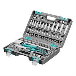 Набор инструментов 1/2", 1/4", CrV, 12 гранные головки, пластиковый кейс, 94 предмета Stels 15545