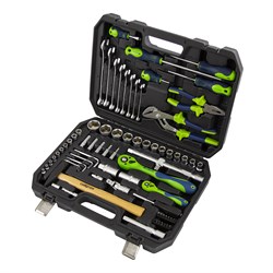 Набор инструментов 76 предметов CrV, 1/2", 1/4" Сибртех 15570