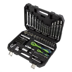 Набор инструментов 89 предметов, CrV 1/2", 1/4" Сибртех 15571