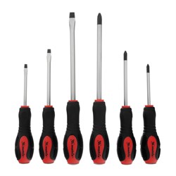 Набор ударных отверток 6 шт, PH1 х 75, PH2 х 100, PH3 х 150, SL5 х 75, SL6 х 100, SL8 х 150, CrV Matrix 15683