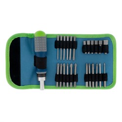 Отвертка реверсивная с набором бит и торцевых головок, 25 шт, CrV, чехол Сибртех 15841