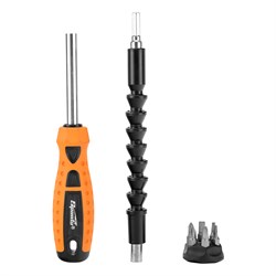 Отвертка телескопическая, набор бит, гибкий привод, 8 шт, Sparta 15844