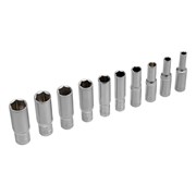 Набор удлиненных торцевых головок 1/4, шестигранные, CrV, 10 шт, 4-13 мм Stels 16072