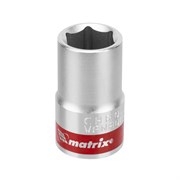 Головка торцевая, 14 мм, шестигранная, CrV, под квадрат 1/2, хромированная Matrix 14688