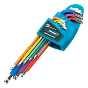 Набор ключей имбусовых HEX, 1.5-10 мм, S2, 9 шт, магнит, экстра-длинные с шаром, хром/краска Gross 16134