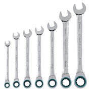 Набор ключей комбинированных с трещоткой, 8-19 мм, 7 шт, CrV Gross 16187