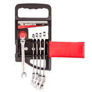 Набор ключей комбинированных, трещоточных шарнирных 5 шт. Matrix 16204