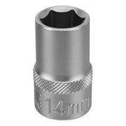 Головка торцевая, 14 мм, шестигранная, CrV, под квадрат 1/2 Stels 14709