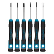 Набор отверток для точной механики, CrMo, двухкомпонентные рукоятки, 6 шт, пластиковый бокс Gross 16313