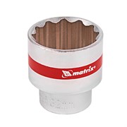 Головка торцевая, 32 мм, двенадцатигранная, CrV, под квадрат 1/2, хромированная Matrix 14728