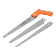 Ножовка по дереву, 300 мм, 3 сменных полотна, пластиковая рукоятка 16462