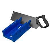 Стусло пластиковое, синее, 4 угла для запила, пила 350 мм Сибртех 16600