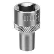 Головка торцевая, 8 мм, двенадцатигранная, CrV, под квадрат 1/2, хромированная Stels 14753