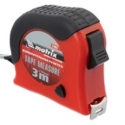 Рулетка Double fixation,3 м х 16 мм,обрезиненный корпус,двойная плавная фиксация Matrix 16811