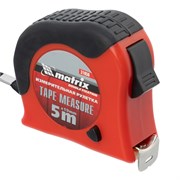 Рулетка Double fixation,5 м х 19 мм,обрезиненный корпус,двойная плавная фиксация Matrix 16812