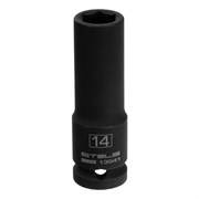 Головка ударная удлиненная шестигранная, 14 мм, 1/2, CrMo Stels 14808