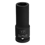 Головка ударная удлиненная шестигранная, 17 мм, 1/2, CrMo Stels 14811
