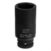 Головка ударная удлиненная шестигранная, 27 мм, 1/2, CrMo Stels 14817