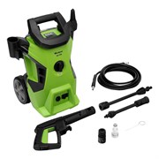 Моечная машина высокого давления АМ-1700, 1700 Вт, 130 бар, 350 л/ч, колесная Сибртех 17274