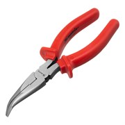 Длинногубцы изогнутые Econom, 180 мм, шлифованные, пластмассовые рукоятки Matrix 14851