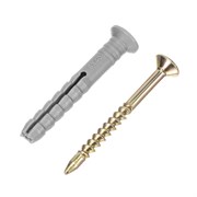 Дюбель-гвоздь полипропиленовый с потайным бортиком 6 х 40 мм, 200 шт Сибртех 17583