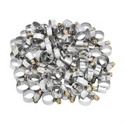 Хомуты металлические, Стандартное болтовое крепление 12-20 мм, 100 штук в упаковке, ширина 9 мм Сибртех 17978