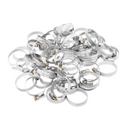 Хомуты металлические, Стандартное болтовое крепление 25-40 мм, 50 штук в упаковке, ширина 9 мм Сибртех 17980