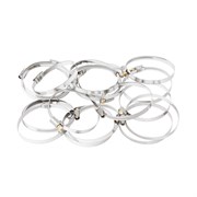 Хомуты нержавеющая сталь, Стандартное болтовое крепление 70-90 мм, 25 штук в упаковке, ширина 9 мм Сибртех 18001