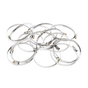 Хомуты нержавеющая сталь, Стандартное болтовое крепление 80-100 мм, 25 штук в упаковке, ширина 9 мм Сибртех 18002