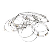 Хомуты нержавеющая сталь, Стандартное болтовое крепление 100-120 мм, 25 штук в упаковке, ширина 9 мм Сибртех 18004