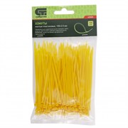 Хомуты, 100 x 2.5 мм, пластиковые, желтые, 100 шт Сибртех 18046