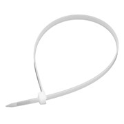 Хомуты, 400 х 8 мм, пластиковые, белые, 50 шт Сибртех 18071