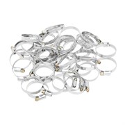 Хомуты металлические, Стандартное болтовое крепление 32-50 мм, 50 штук в упаковке, ширина 9 мм Сибртех 18205