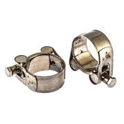 Хомуты металлические, силовые 32-35 мм, ширина 20 мм, шарнирный, W4, 2 шт Сибртех 18235