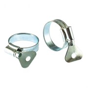 Хомуты металлические, червячные 25-38 мм, ширина 12 мм, W1, с металлическим ключом, 2 шт Сибртех 18249