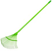 Грабли веерные стальные, 420 х 1585 мм, 22 круглых зуба, эмалированные, стальной черенок, Palisad 18395