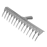 Грабли, нержавеющая сталь, 340 мм, 14 витых зубьев, без черенка, Сибртех 18409